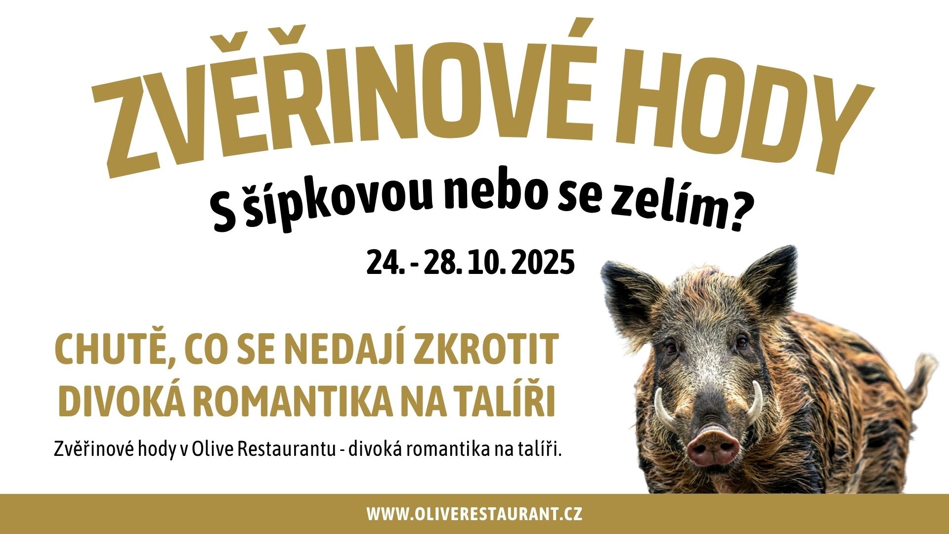 Obrázek k aktualitě "Zvěřinové hody" v Olive Restaurantu v Čeladné ve dnech 24. – 28. 10. 2025