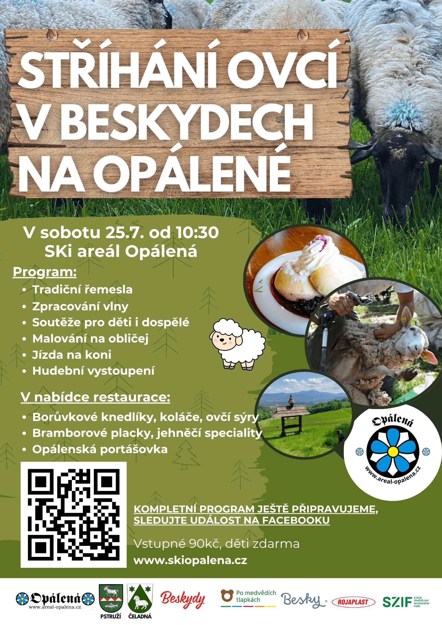 Obrázek k aktualitě Pozvánka na tradiční akci na Opálené - Stříhání ovcí v Beskydech, v sobotu 25. 07. 2026 od 10:30 hod.
