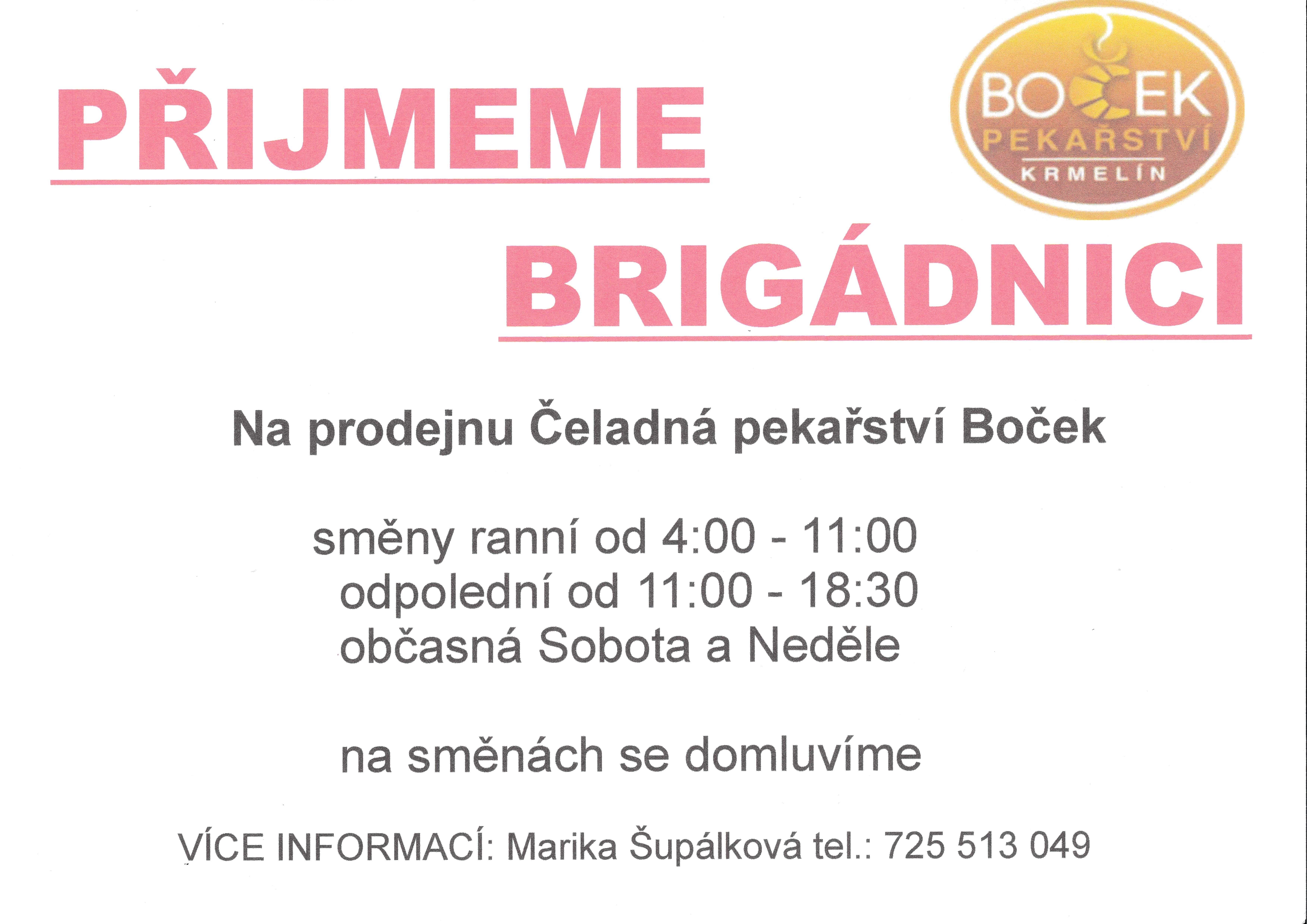 Obrázek k aktualitě Pekárna Boček Čeladná přijme brigádnici 